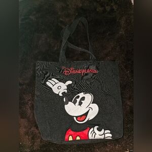 Disney Black Tote Bag with Mickey Mouse Embroidery